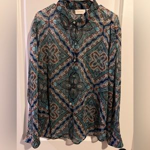 Chico’s Paisley Button Down Size 4 18 20